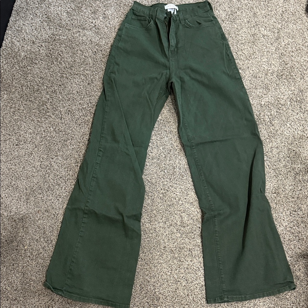 Green Wide-Leg Pants